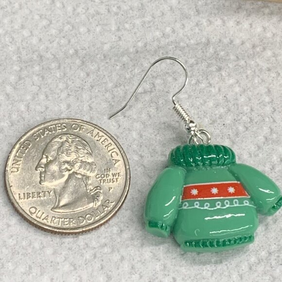Ugly Sweater, Sweater Earrings, Christmas Earrings, Gift Idea, Holiday Earring - Picture 4 of 5